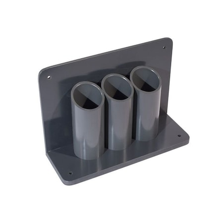 Justrite Laboratory Size Triple Bottle Holder, Wall/Bench Mount, 11"W x 4"D x 7-1/2"H 35320